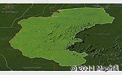 Satellite Panoramic Map of Kabalebo, darken