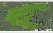 Satellite Panoramic Map of Kabalebo, semi-desaturated
