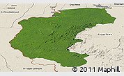 Satellite Panoramic Map of Kabalebo, shaded relief outside
