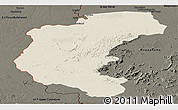 Shaded Relief Panoramic Map of Kabalebo, darken