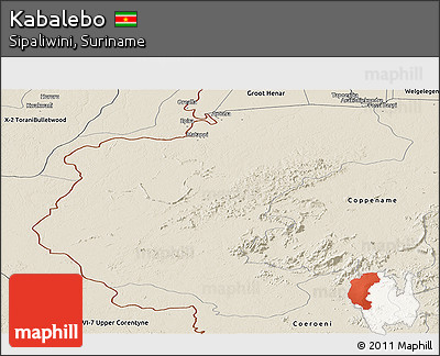 Shaded Relief Panoramic Map of Kabalebo