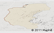 Shaded Relief Panoramic Map of Kabalebo, lighten, semi-desaturated