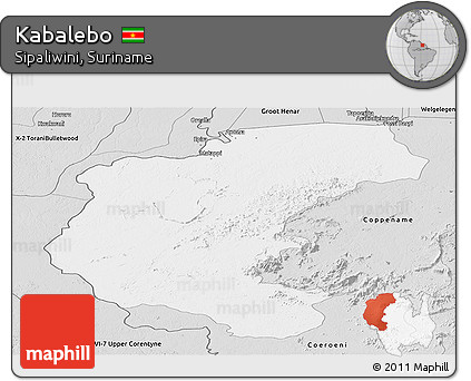 Silver Style Panoramic Map of Kabalebo
