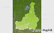 Physical 3D Map of Tapanahony, darken