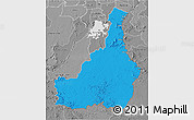 Political 3D Map of Tapanahony, desaturated