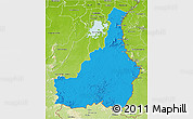 Political 3D Map of Tapanahony, physical outside