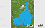 Political 3D Map of Tapanahony, satellite outside