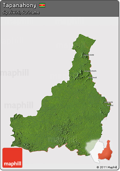 Satellite 3D Map of Tapanahony, cropped outside
