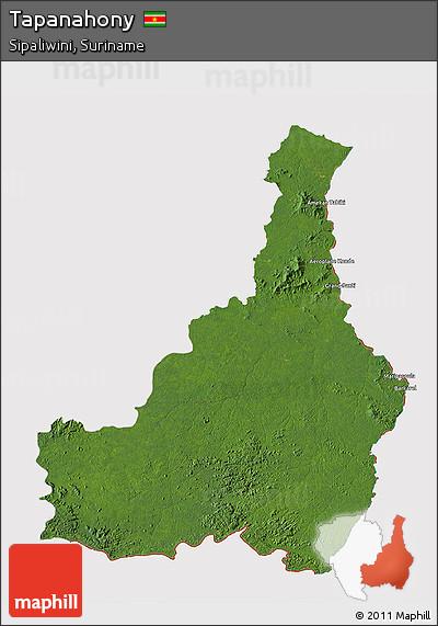 Satellite 3D Map of Tapanahony, cropped outside