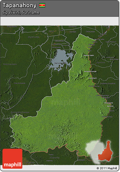 Satellite 3D Map of Tapanahony, darken
