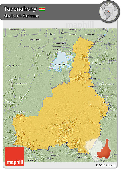 Savanna Style 3D Map of Tapanahony