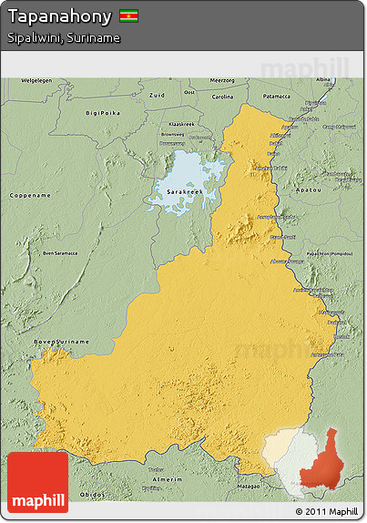 Savanna Style 3D Map of Tapanahony