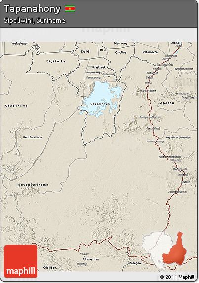 Shaded Relief 3D Map of Tapanahony