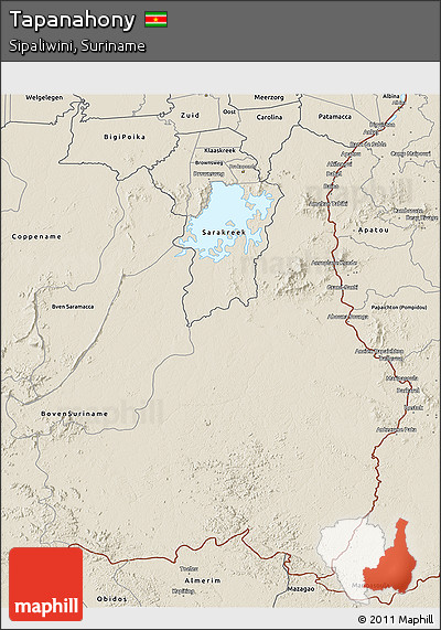 Shaded Relief 3D Map of Tapanahony