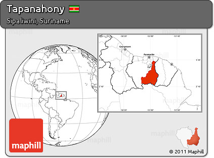 Blank Location Map of Tapanahony