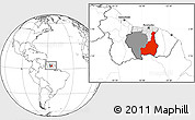 Blank Location Map of Tapanahony, highlighted country, highlighted parent region, within the entire country