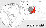 Blank Location Map of Tapanahony, highlighted country, highlighted parent region