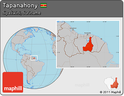 Gray Location Map of Tapanahony