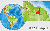 Physical Location Map of Tapanahony, within the entire country