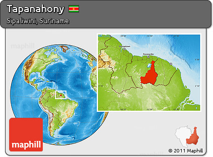 Physical Location Map of Tapanahony