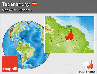 Physical Location Map of Tapanahony
