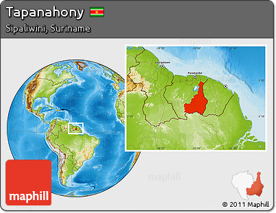 Physical Location Map of Tapanahony