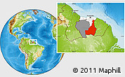 Physical Location Map of Tapanahony, highlighted country, highlighted parent region
