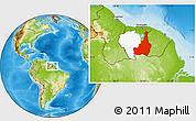 Physical Location Map of Tapanahony, highlighted parent region
