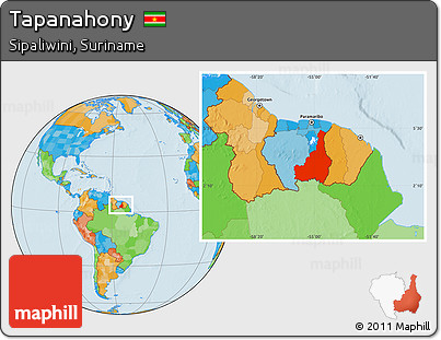 Political Location Map of Tapanahony