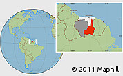 Savanna Style Location Map of Tapanahony, highlighted country, highlighted parent region