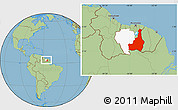 Savanna Style Location Map of Tapanahony, highlighted parent region, within the entire country