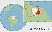 Savanna Style Location Map of Tapanahony, highlighted parent region