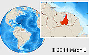 Shaded Relief Location Map of Tapanahony