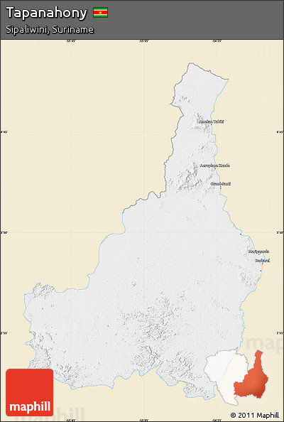 Classic Style Map of Tapanahony, single color outside