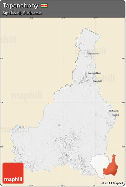 Classic Style Map of Tapanahony, single color outside
