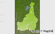Physical Map of Tapanahony, darken
