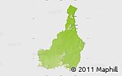 Physical Map of Tapanahony, single color outside