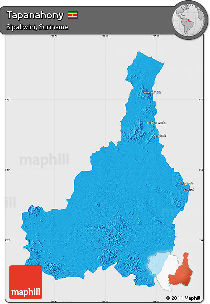 Political Map of Tapanahony, single color outside