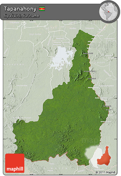 Satellite Map of Tapanahony, lighten