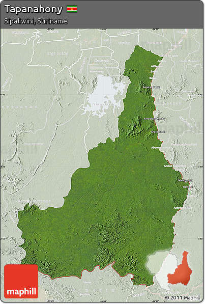 Satellite Map of Tapanahony, lighten
