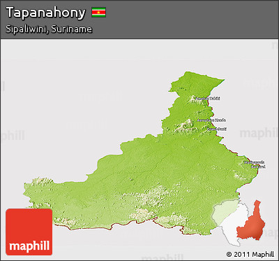 Physical Panoramic Map of Tapanahony, cropped outside