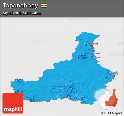 Political Panoramic Map of Tapanahony, cropped outside
