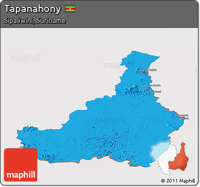Political Panoramic Map of Tapanahony, cropped outside
