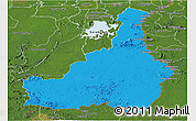 Political Panoramic Map of Tapanahony, satellite outside