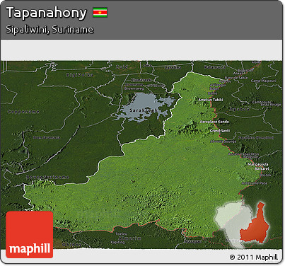 Satellite Panoramic Map of Tapanahony, darken
