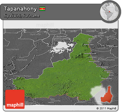Satellite Panoramic Map of Tapanahony, desaturated