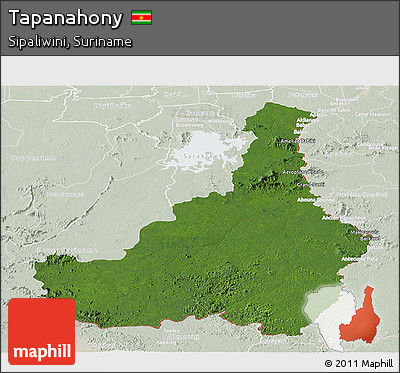 Satellite Panoramic Map of Tapanahony, lighten