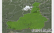 Satellite Panoramic Map of Tapanahony, semi-desaturated