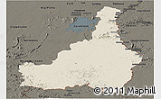 Shaded Relief Panoramic Map of Tapanahony, darken