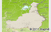Shaded Relief Panoramic Map of Tapanahony, physical outside